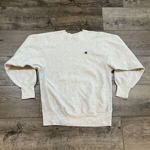 Vintage 90s Champion Reverse Weave Blank Gray Sweatshirt Made in USA Men's XL